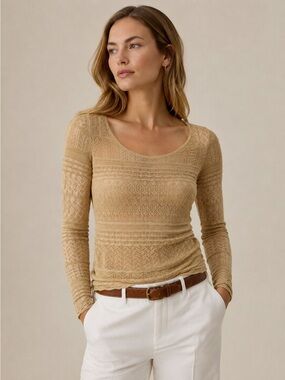 Ralph Lauren Long Sleeve Crochet Knit Sweater
